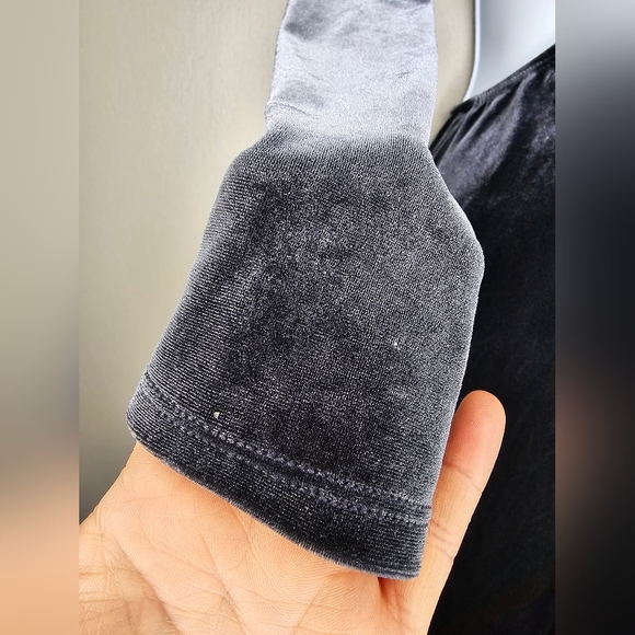 FASHION NOVA Charcoal Velvet Mini Dress. Size: Small - Picture 13 of 14